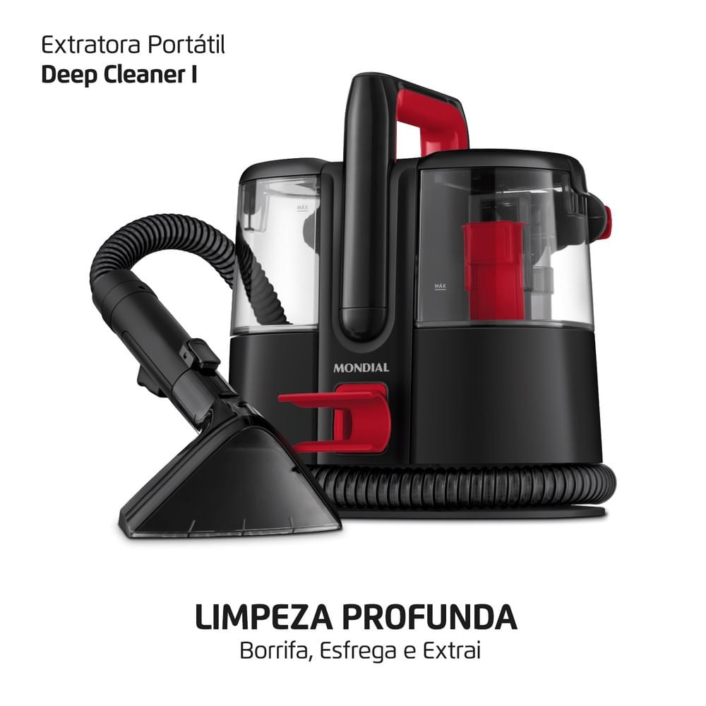 Extratora e Higienizadora Mondial Portátil EXP-01-R 1650W Extratora e Higienizadora Mondial Portátil EXP-01-R 1650W